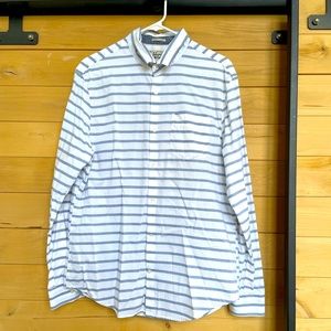 Original penguin beautiful men's blue and white strips shirt